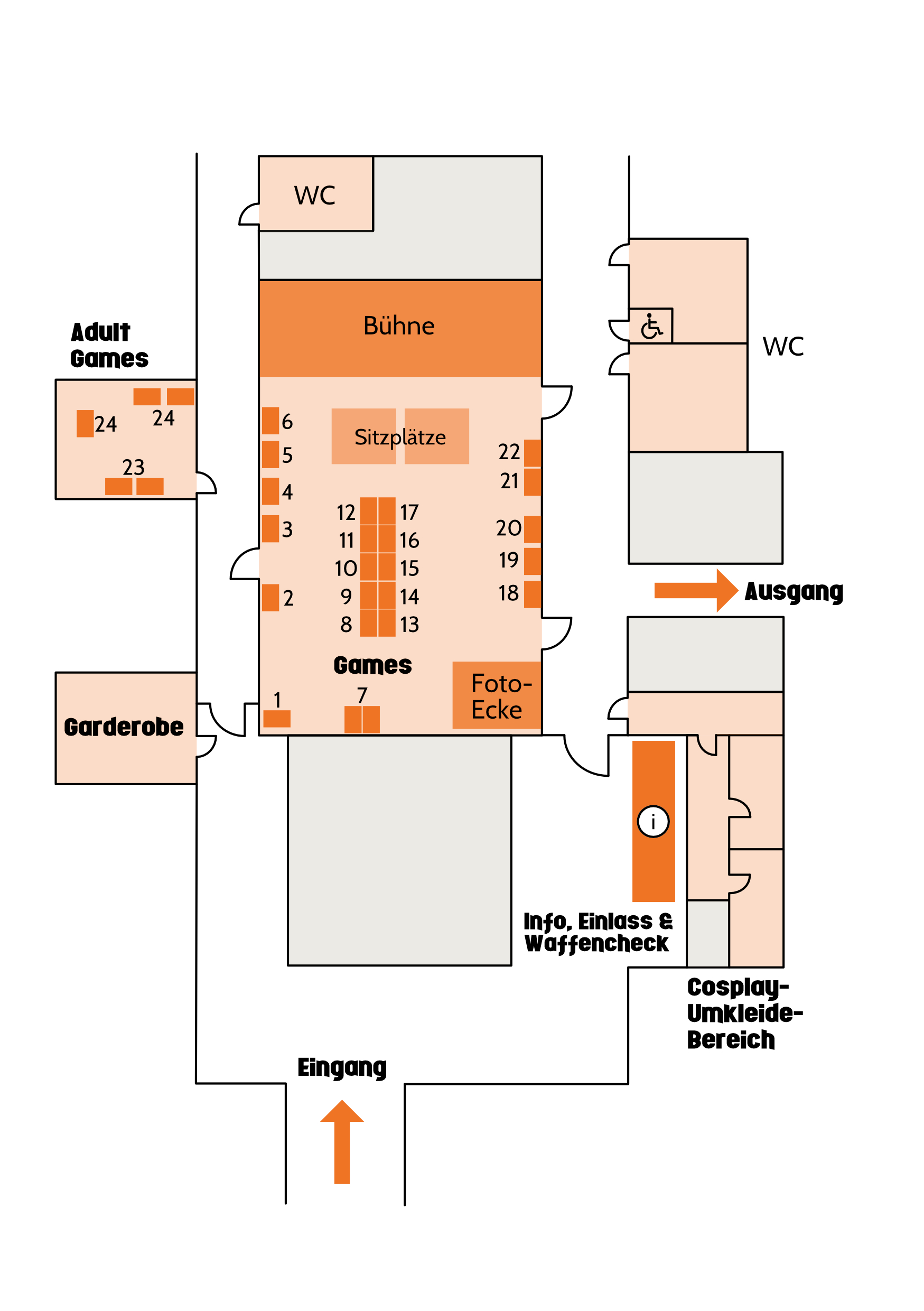 Der Lageplan der Game Fiesta.